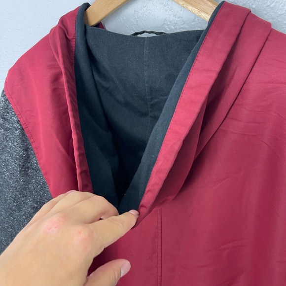 Dravus Mens Red Charcoal Color block Windbreaker Bomber Style Jacket - Picture 7 of 11